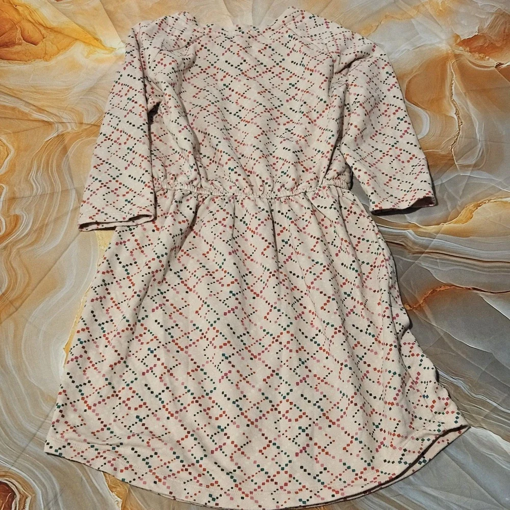 Gymboree Girls Size 10-12 Holiday Christmas Dress 3/4 Sleeve Pink Green Red